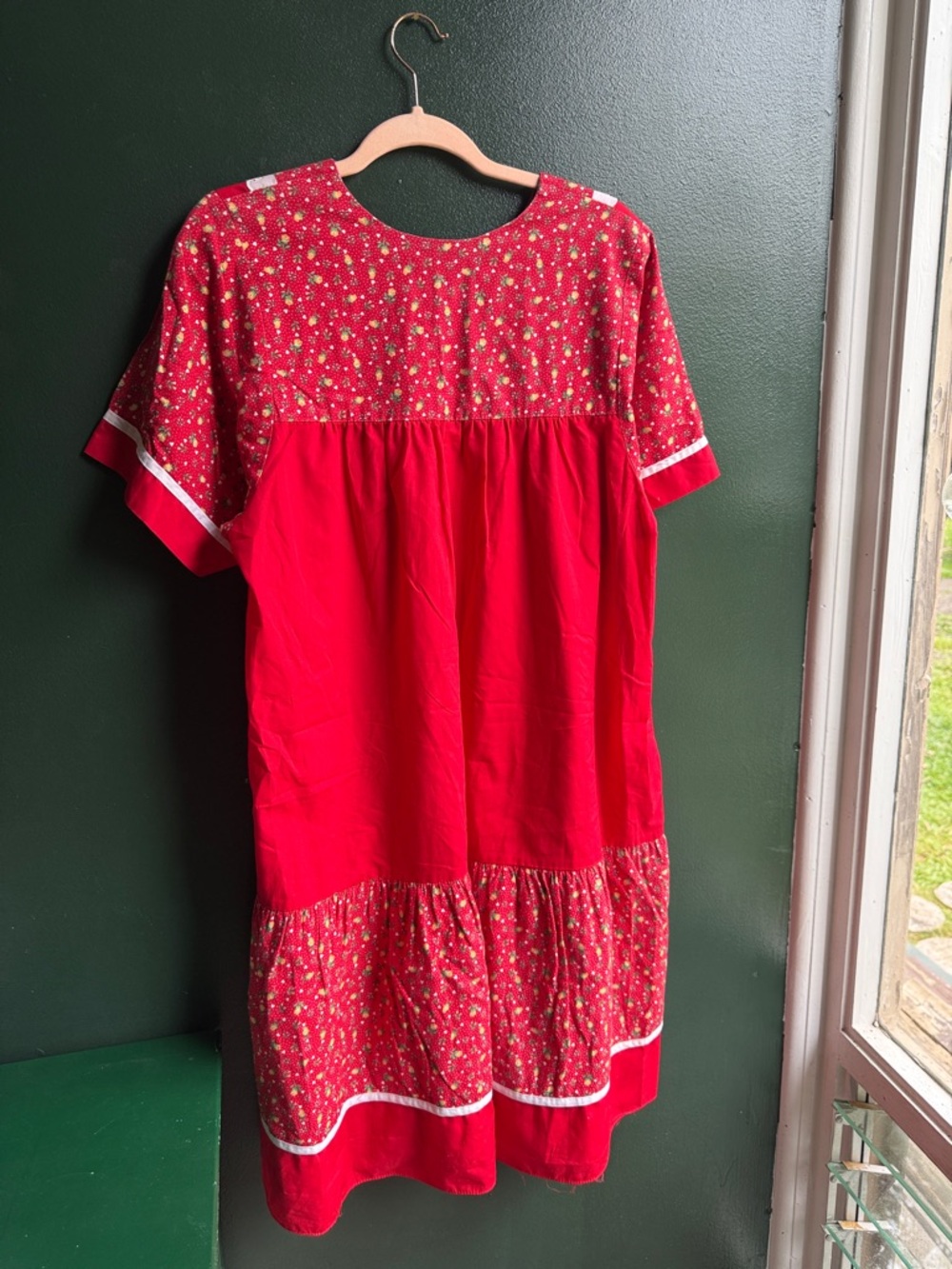 Vintage red and white muumuu